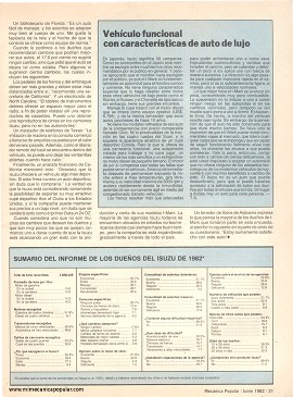 Informe de los dueños: Isuzu - Junio 1982