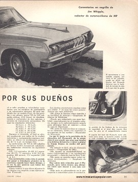 El Plymouth del 64 visto por sus dueños - Julio 1964