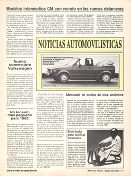 Noticias Automovilísticas - Septiembre 1981
