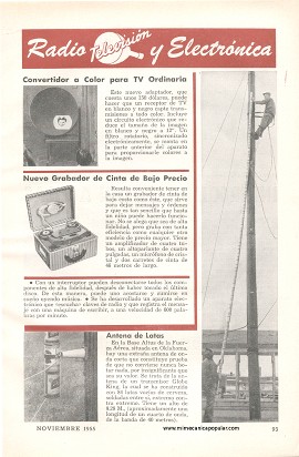 Radio, Televisión y Electrónica - Noviembre 1955