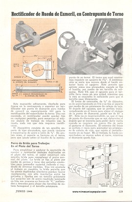 Rectificador de rueda de esmeril, en contrapunta de torno - Junio 1948