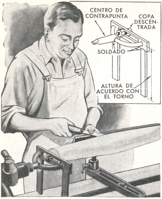 Aditamento para la contrapunta que permite torneados cónicos - Junio 1948