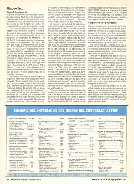 Informe de los dueños: Chevrolet Astro y Ford Aerostar - Marzo 1988