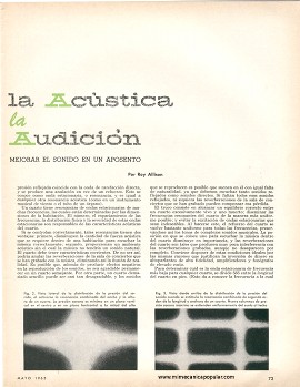 Control de la Acústica en la Sala de Audición - Mayo 1965
