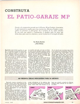 Construya El Patio-Garaje MP - Julio 1965