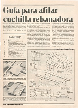 Guía para afilar cuchilla rebanadora - Mayo 1983