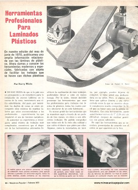 Herramientas Profesionales Para Laminados Plásticos - Febrero 1973