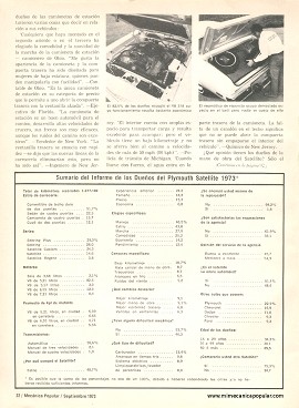 Informe de los dueños: Plymouth Satellite 1973 - Septiembre 1973