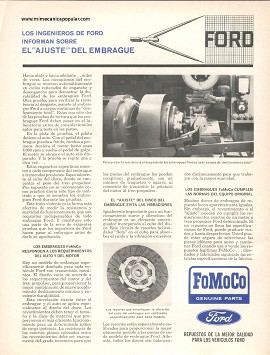 Los ingenieros de Ford informan: El Ajuste del Embrague - Agosto 1965