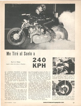 Motociclismo: Me Tiré al Suelo a 240 Kph -Diciembre 1965