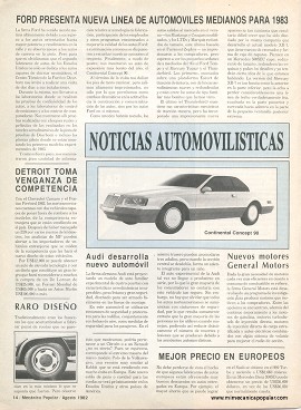 Noticias Automovilísticas - Agosto 1982