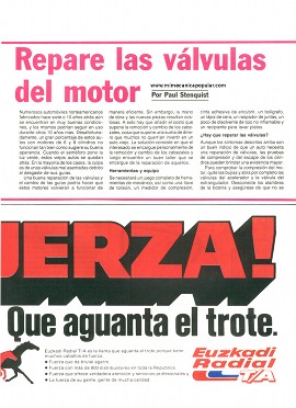 Repare las válvulas del motor - Agosto 1987