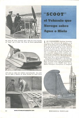 "Scoot" el Vehículo que Navega sobre Agua o Hielo - Mayo 1949