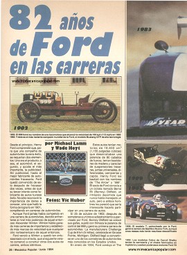 82 años de Ford en las carreras - Junio 1984