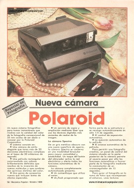 Nueva cámara Polaroid - Octubre 1986