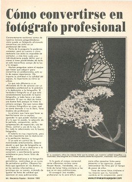 Cómo convertirse en fotógrafo profesional - Octubre 1983