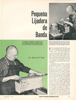 Pequeña Lijadora de Banda para el Torno de Madera - Febrero 1963