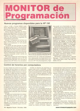 Monitor de Programación - Diciembre 1985