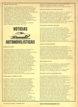 Noticias Automovilísticas - Diciembre 1973
