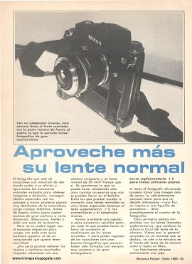 Aproveche más su lente normal - Enero 1985