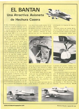 EL BANTAM Una Atractiva Avioneta de Hechura Casera - Agosto 1972