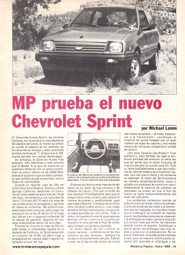 MP prueba el Chevrolet Sprint - Enero 1985