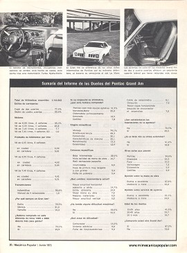 Informe de los dueños: Pontiac Grand Am - Junio 1973