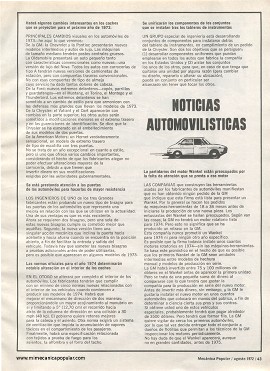 Noticias Automovilísticas - Agosto 1972