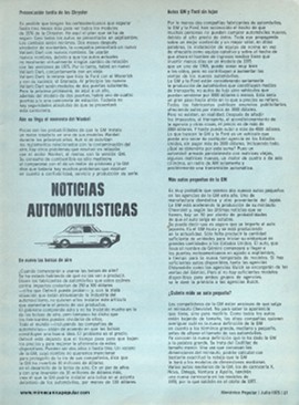 Noticias Automovilísticas - Julio 1975