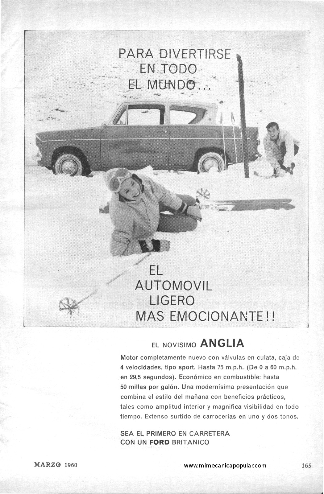 Publicidad - Ford Británico Anglia - Marzo 1960