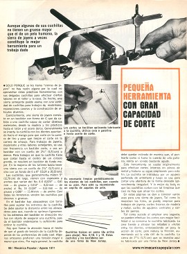 Sierra de joyero - Pequeña herramienta con gran capacidad de corte - Agosto 1971
