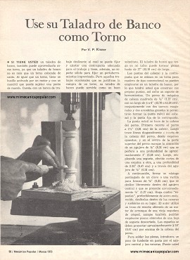 Use su Taladro de Banco como Torno - Marzo 1973