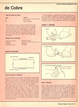 Aprenda a Trabajar con Tuberías de Cobre - Mayo 1974