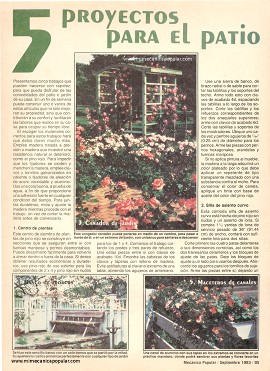 5 proyectos para el patio - Septiembre 1983