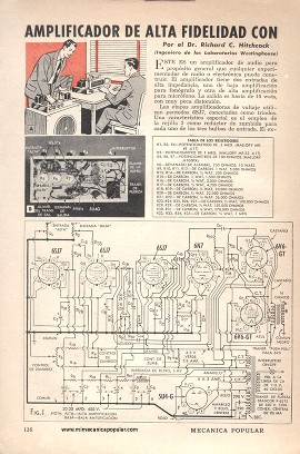 Amplificador de alta fidelidad con dispositivo reductor de zumbido - Abril 1951