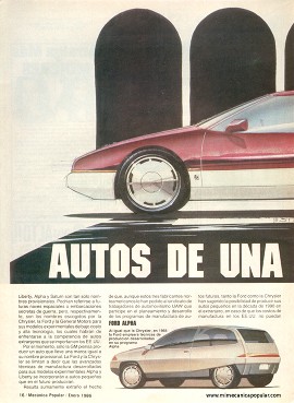 Autos de una nueva era - Enero 1986