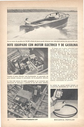 Bote equipado con motor eléctrico y de gasolina - Febrero 1952