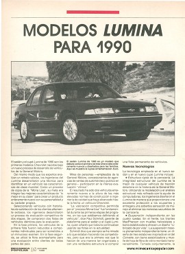 Modelos Chevrolet Lumina para 1990 - Octubre 1989