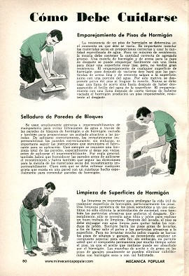 Cómo Debe Cuidarse el Hormigón-Concreto - Enero 1961
