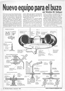 Flotador con motor de propulsión eléctrica para el buzo - Noviembre 1983