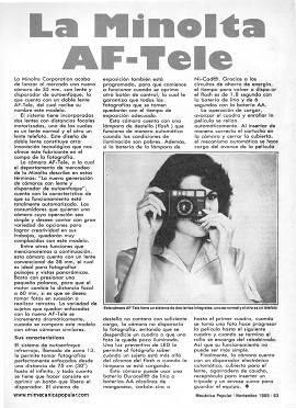 Fotografía: Cámara Minolta AF-Tele - Noviembre 1985