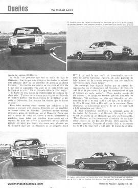 El Ford Granada y el Mercury Monarch Visto por sus dueños - Agosto 1975