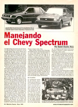 Manejando el Chevy Spectrum - Mayo 1985