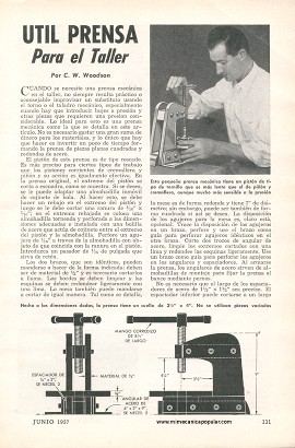 Útil Prensa Para el Taller - Junio 1957