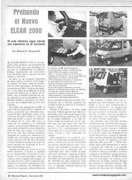 Probando el auto eléctrico ELCAR 2000 - Noviembre 1975