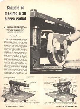 Sáquele el máximo a su sierra radial - Enero 1978