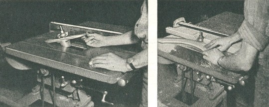 Aditamento para convertir la sierra de banco en moldeadora - Enero 1949