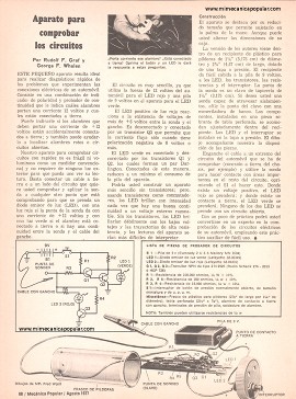 Aparato para comprobar los circuitos del automóvil - Agosto 1977