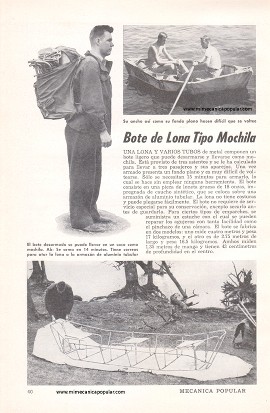 Bote de Lona Tipo Mochila - Febrero 1955