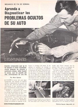 Aprenda a diagnosticar los problemas ocultos de su auto -Marzo 1972
